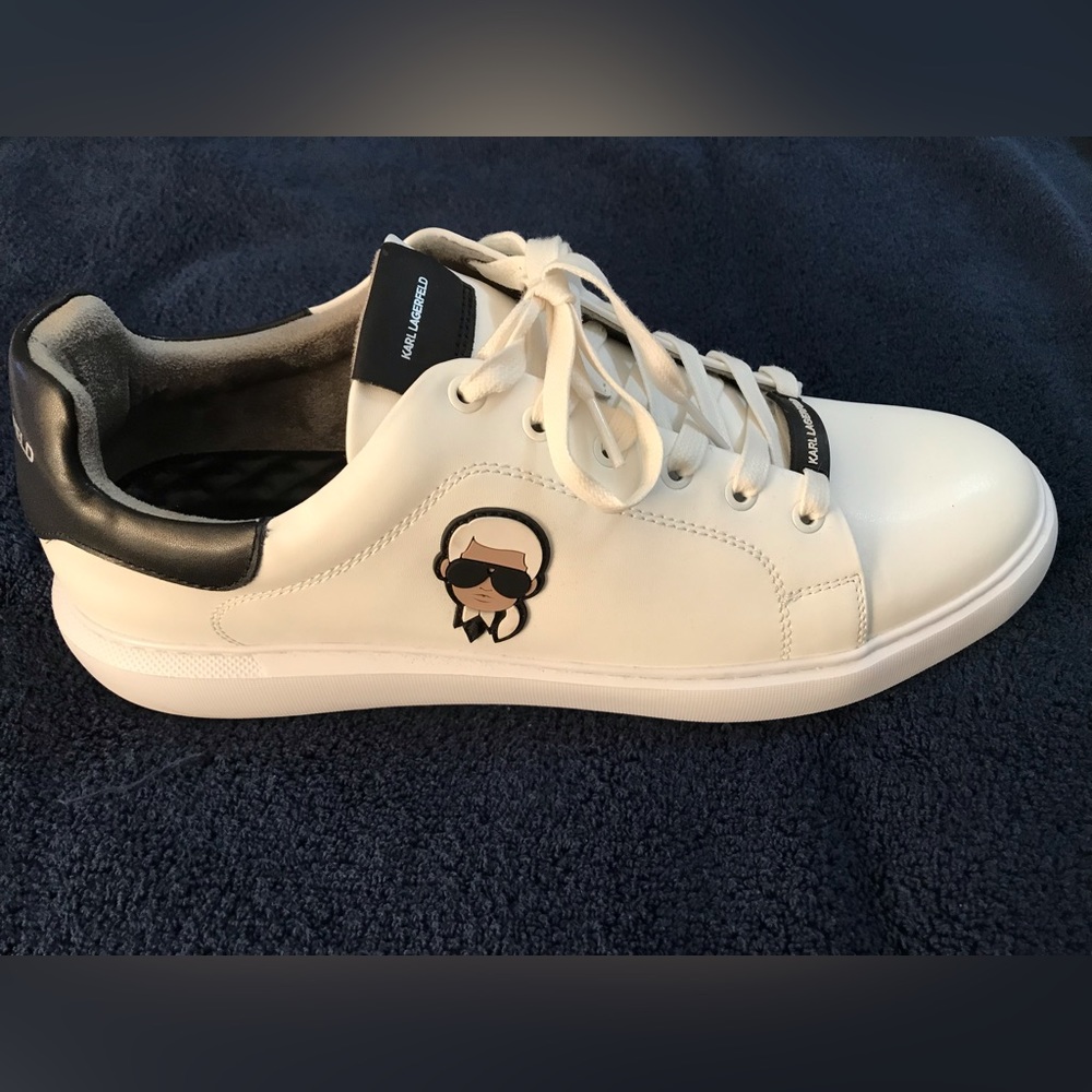Karl Lagerfeld Paris white head logo designer sneaker sz 13 .